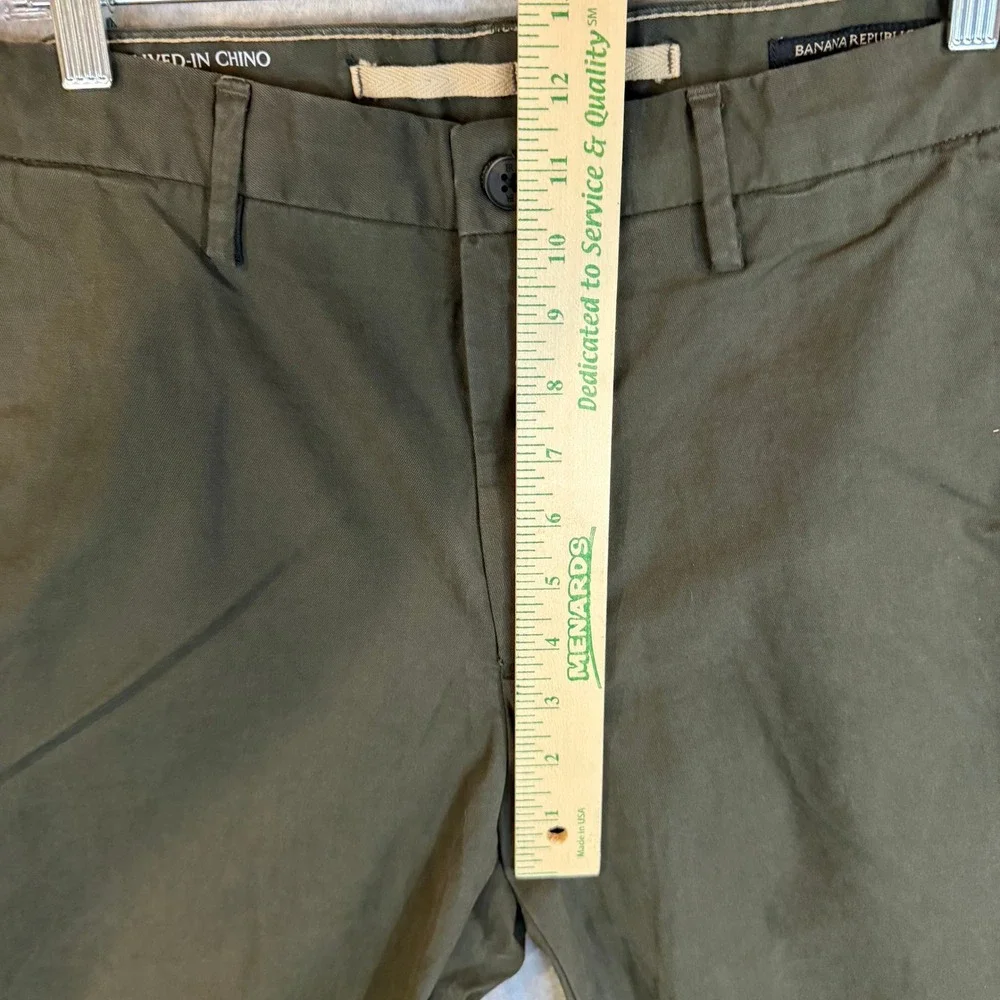 Banana Republic Pants Mens 32 Lived-In Chino Olive Green Slim Fit EUC